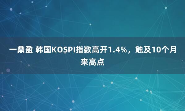 一鼎盈 韩国KOSPI指数高开1.4%，触及10个月来高点